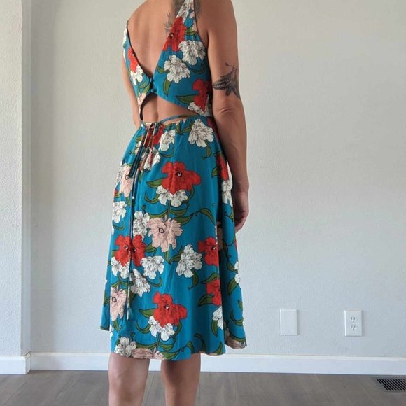 Lulu's 'Country Club' Teal Wrap Dress - NWOT - S - Picture 3 of 5